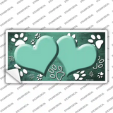 Paw Heart Mint White Novelty Sticker Decal