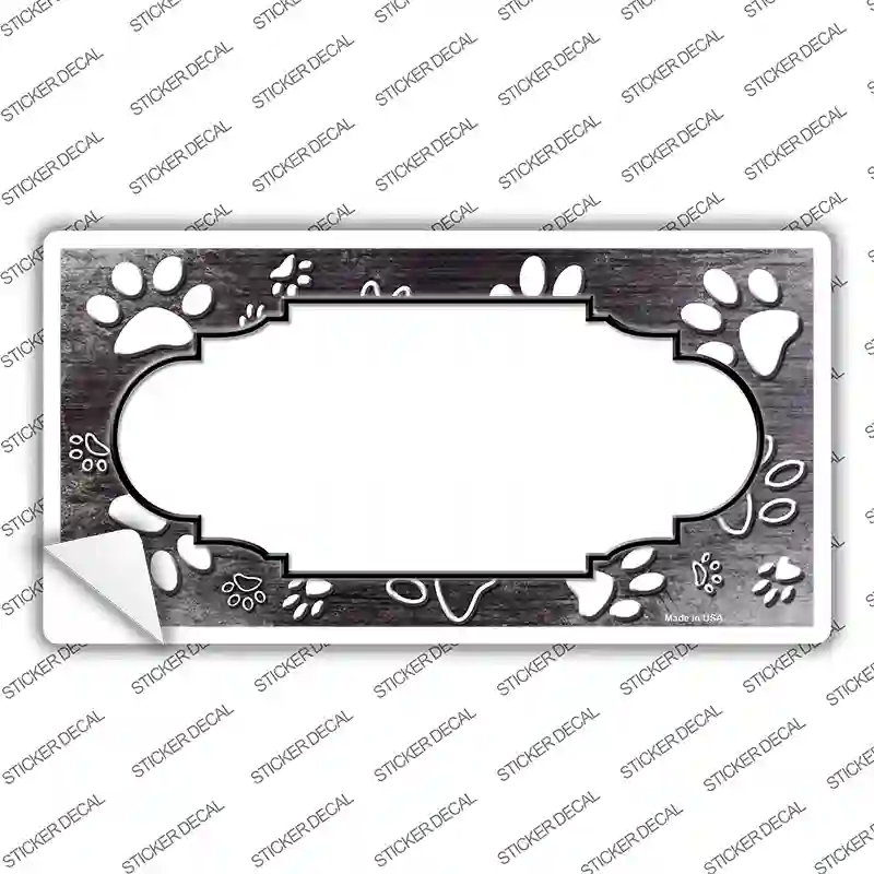 Paw Scallop Black White Novelty Sticker Decal
