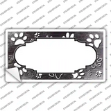 Paw Scallop Black White Novelty Sticker Decal