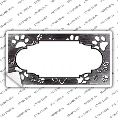 Paw Scallop Black White Novelty Sticker Decal