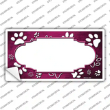 Paw Scallop Pink White Novelty Sticker Decal