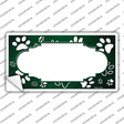 Paw Scallop Green White Novelty Sticker Decal
