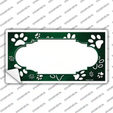 Paw Scallop Green White Novelty Sticker Decal