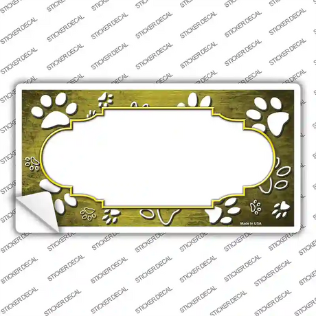 Paw Scallop Yellow White Novelty Sticker Decal