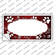 Paw Scallop Red White Novelty Sticker Decal