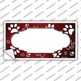 Paw Scallop Red White Novelty Sticker Decal