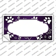 Paw Scallop Purple White Novelty Sticker Decal