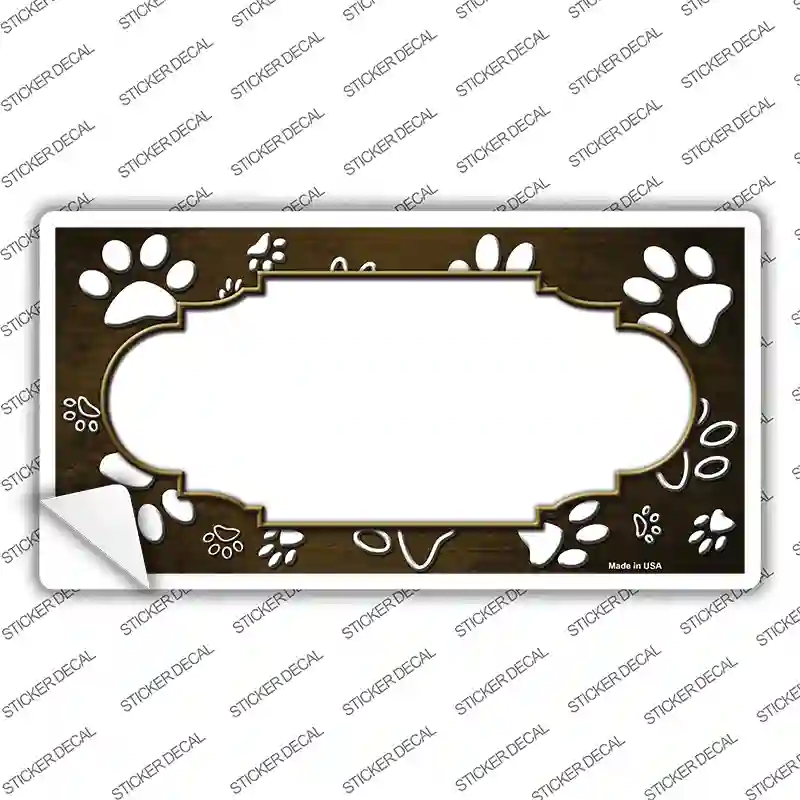 Paw Scallop Brown White Novelty Sticker Decal