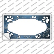 Paw Scallop Light Blue White Novelty Sticker Decal