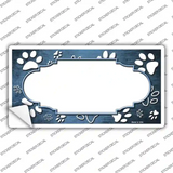 Paw Scallop Light Blue White Novelty Sticker Decal