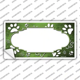 Paw Scallop Lime Green White Novelty Sticker Decal