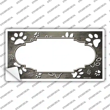 Paw Scallop Tan White Novelty Sticker Decal