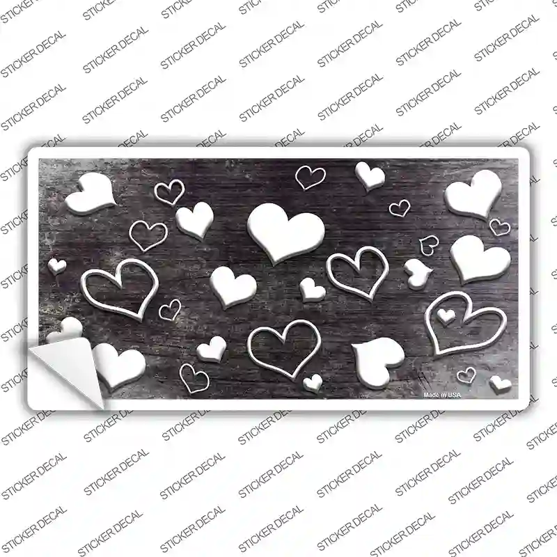 Black White Love Oil Rubbed Novelty Sticker Decal