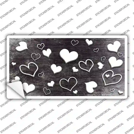 Black White Love Oil Rubbed Novelty Sticker Decal