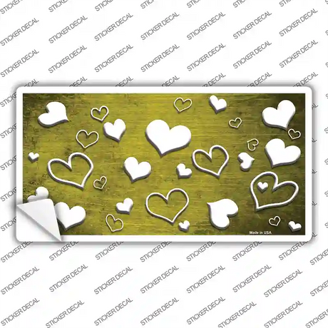 Yellow White Love Oil Rubbed Novelty Sticker Decal