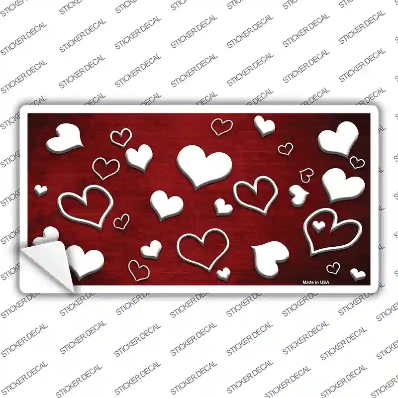 Red White Love Oil Rubbed Novelty Sticker Decal
