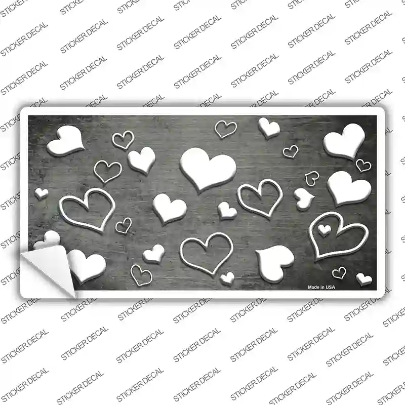 Gray White Love Oil Rubbed Novelty Sticker Decal