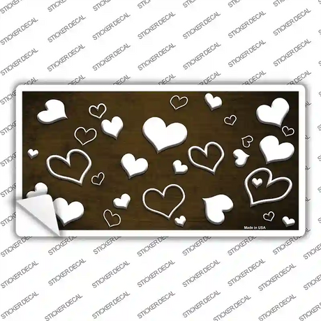 Brown White Love Oil Rubbed Novelty Sticker Decal