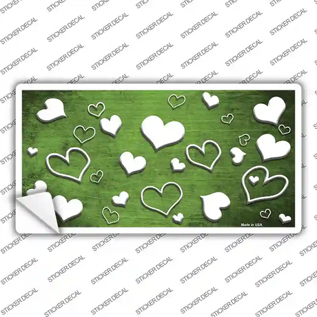 Lime Green White Love Oil Rubbed Novelty Sticker Decal