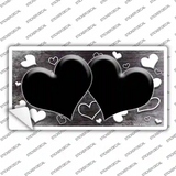 Black White Love Hearts Oil Rubbed Novelty Sticker Decal