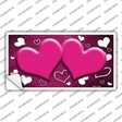 Pink White Love Hearts Oil Rubbed Novelty Sticker Decal