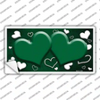 Green White Love Hearts Oil Rubbed Novelty Sticker Decal