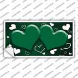 Green White Love Hearts Oil Rubbed Novelty Sticker Decal