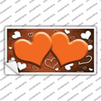 Orange White Love Hearts Oil Rubbed Novelty Sticker Decal