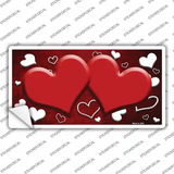 Red White Love Hearts Oil Rubbed Novelty Sticker Decal