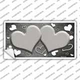 Gray White Love Hearts Oil Rubbed Novelty Sticker Decal
