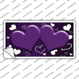 Purple White Love Hearts Oil Rubbed Novelty Sticker Decal