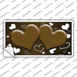 Brown White Love Hearts Oil Rubbed Novelty Sticker Decal