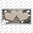Tan White Love Hearts Oil Rubbed Novelty Sticker Decal