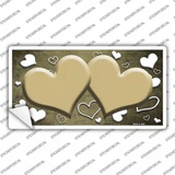 Gold White Love Hearts Oil Rubbed Novelty Sticker Decal
