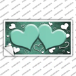Mint White Love Hearts Oil Rubbed Novelty Sticker Decal
