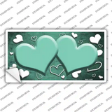 Mint White Love Hearts Oil Rubbed Novelty Sticker Decal
