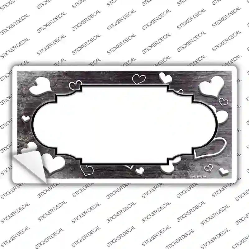 Black White Love Scallop Oil Rubbed Novelty Sticker Decal