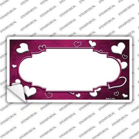 Pink White Love Scallop Oil Rubbed Novelty Sticker Decal