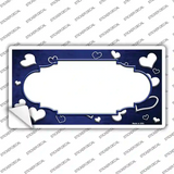 Blue White Love Scallop Oil Rubbed Novelty Sticker Decal