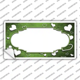 Lime Green White Love Scallop Oil Rubbed Novelty Sticker Decal