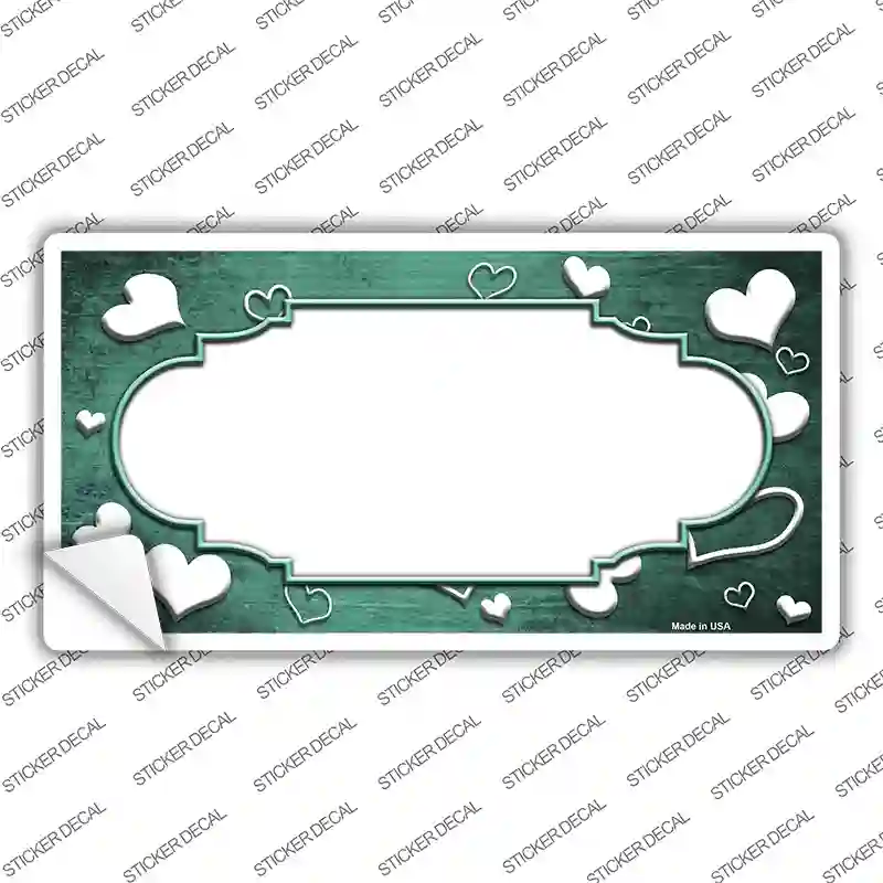 Mint White Love Scallop Oil Rubbed Novelty Sticker Decal