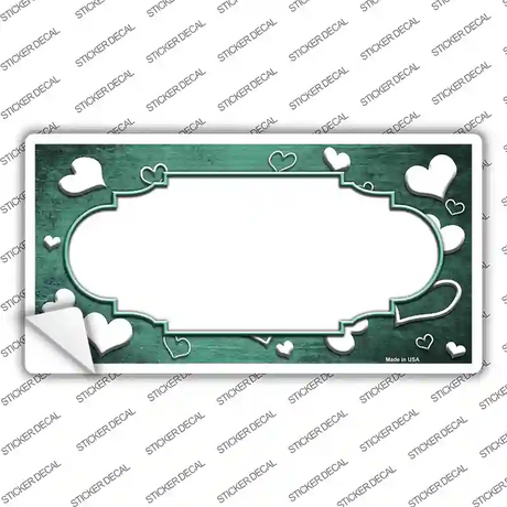 Mint White Love Scallop Oil Rubbed Novelty Sticker Decal