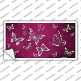 Pink White Butterfly Oil Rubbed Novelty Sticker Decal