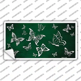 Green White Butterfly Oil Rubbed Novelty Sticker Decal