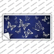 Blue White Butterfly Oil Rubbed Novelty Sticker Decal