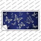 Blue White Butterfly Oil Rubbed Novelty Sticker Decal