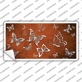 Orange White Butterfly Oil Rubbed Novelty Sticker Decal