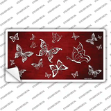 Red White Butterfly Oil Rubbed Novelty Sticker Decal