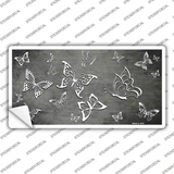 Gray White Butterfly Oil Rubbed Novelty Sticker Decal
