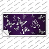 Purple White Butterfly Oil Rubbed Novelty Sticker Decal
